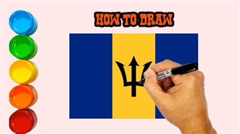 How To Draw Barbados Flag Youtube