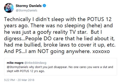 stormy daniels i did not sleep with trump we were up all