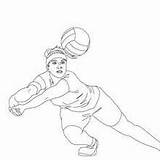 Volleyball Player Coloring Passing Action Drawing Pages Hellokids Ball Dig Going Getdrawings sketch template