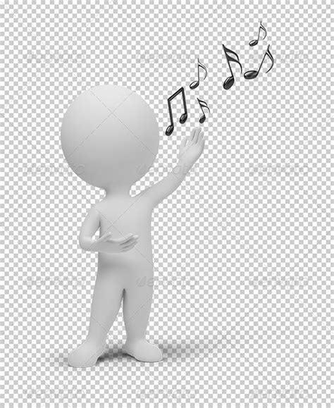 3d Small People Singer And Notes Karaoke Note And Backgrounds