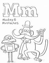 Mustache Coloring Pages Moustache Printable Alphabet Getcolorings Monkey Color Beard Books Getdrawings Dot Popular Preschool Letter Crafts Letters sketch template