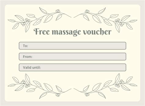 printable massage gift certificate templates fillable form