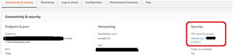 amazon web services accessing rds  ec instance  separate vpc