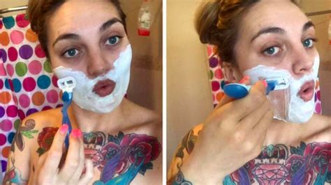 Woman Shares Face Shaving Photos To Raise Awareness Of Her Condition