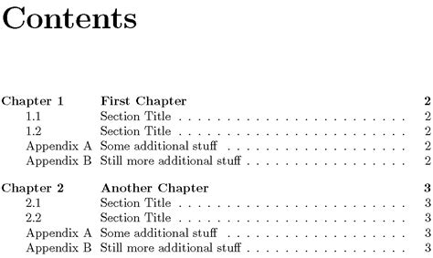 appendices table  contents  chapter   chapter appendix