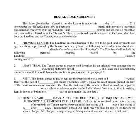 basic rental lease agreement approveme  contract templates
