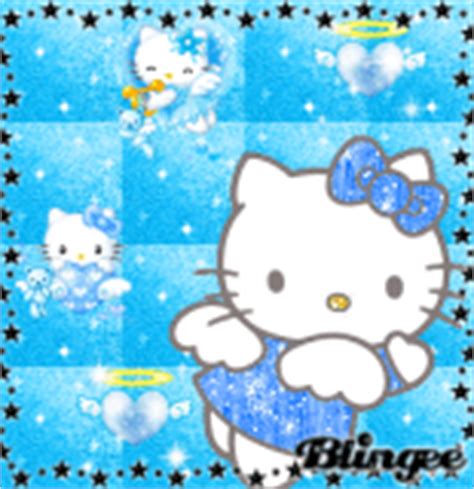 kitty angel blue glitter graphic  blingeecom