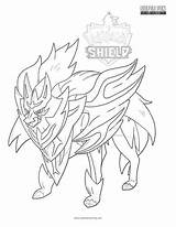 Pokemon Coloring Shield sketch template