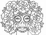 Coloring Pages Skull Roses Skulls Print Rose Printable Book Own Outline Color Carissa Getcolorings Girls Colo Instant sketch template