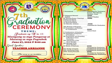 graduation ceremony sample program  soft copy youtube