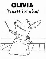 Olivia Coloring Pig Princess Pages Netart Color Fictional Characters Awesome sketch template