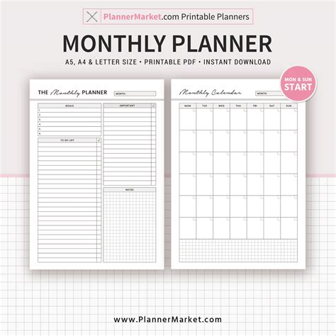 paper instant  minimal calendar printable aaletterhalf