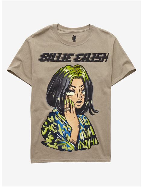 billie eilish colorful anime portrait  shirt hot topic