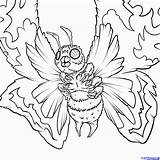 Godzilla Coloring Pages Mothra Gamera Printable Space Print Draw King Colouring 2000 Shin Kong Vs Step Drawing Color Kaiju Monster sketch template