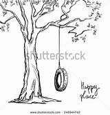 Tire Swing Coloring 470px 6kb sketch template