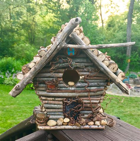log cabin birdhouse bird house feeder bird houses fairy garden houses