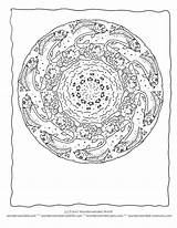 Coloring Pages Fish Trout Wonderweirded Wildlife Mandala sketch template