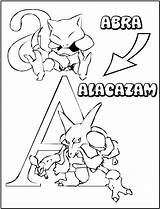 Abra Coloring Pages Pokemon Kadabra Evolution Printable Color Colouring sketch template