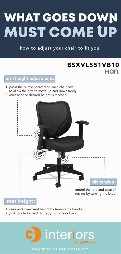 adjust  office chair infographic interiors  guernsey