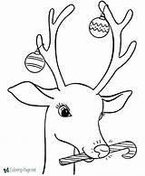 Coloring Reindeer Pages Rudolph Red Nose sketch template