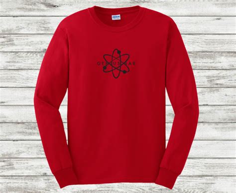 apple store genius bar cool black molecular logo red long sleeve cotton  shirt ebay