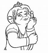 Shrek Coloring Pages Fiona Kids Hq Wallpapers Drawings sketch template