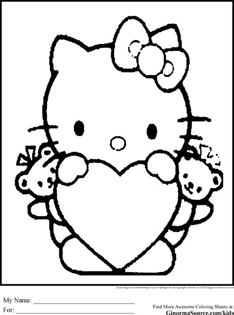 kitty valentine coloring pages coloring home
