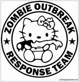 Zombie Kitty Hello Pages Outbreak Response Coloring Team Color sketch template