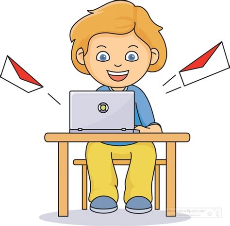 school clipart student sending email