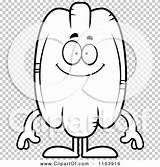 Pecan Mascot Happy Outlined Coloring Cartoon Vector Thoman Cory sketch template