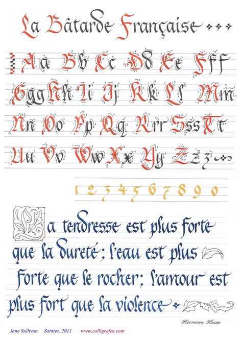 calligraphie  enluminure proposees par jane sullivan caligraphie