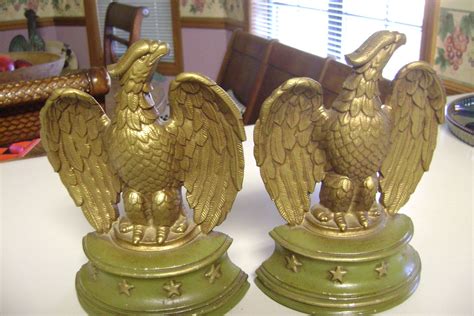 vintage 1940 sexton usa cast iron american eagle bookends etsy