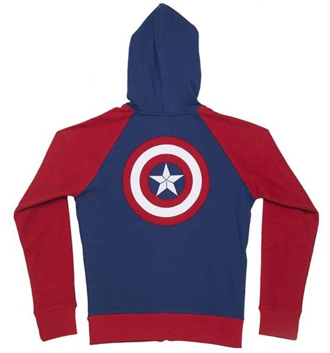 womens marvel comics captain america shield logo zip hoodie