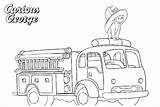Curious George Coloring Fire Pages Engine Printable Kids Adults sketch template
