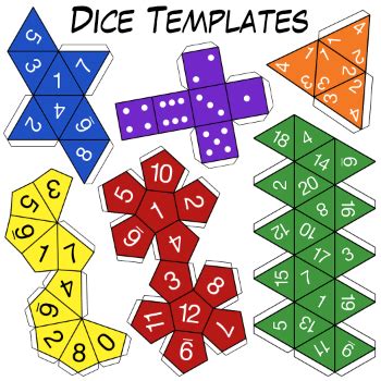 classic printable paper dice template  printable papercraft