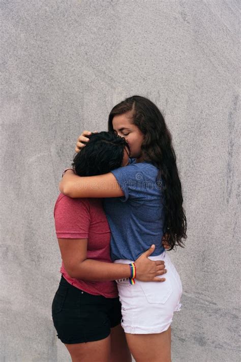 Latin Lesbian Couple Having Moments In The City Concept Of Happiness