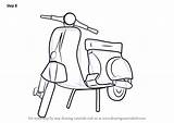 Vespa Scooter Drawingtutorials101 Wheelers Scooters sketch template