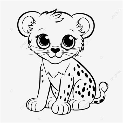 cheetah baby coloring pages printable outline sketch drawing vector