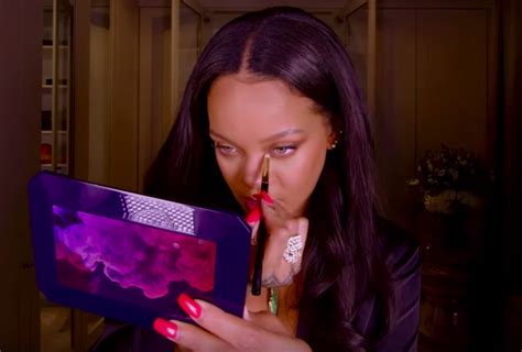 rihanna does fenty beauty tutorial showing everyday makeup hellogiggles