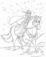 Frozen Horse Coloring Pages Anna Riding Elsa Princess Disney Choose Board sketch template