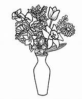 Coloring Flowers Bouquet Pages sketch template
