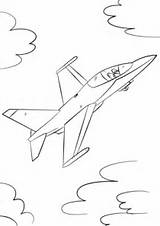 Coloring Pages Jet Fighter Air Force Drawing F16 Military Thunderbirds Jets Printable Kids Color Drawings sketch template