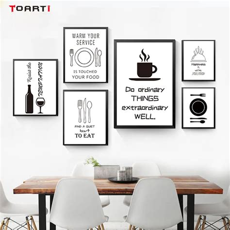black white minimalist kitchen wall art canvas painting picture food