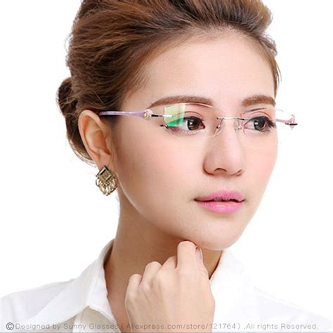 new fashion brand designer eyeglasses rimless women glasses frame