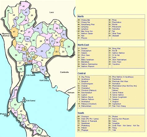 thailand map provinces