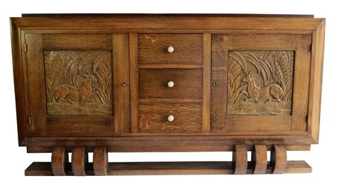 dudouyt french art deco sideboard  carved biches modernism