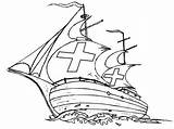 Ships Pages Coloring Columbus Ship Christopher Boats Printable Color Craft Getcolorings Galleon sketch template