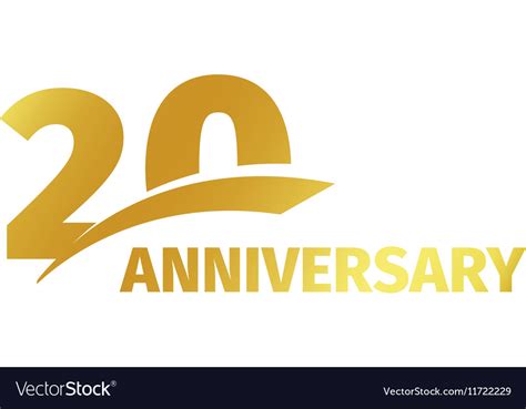 isolated abstract golden  anniversary logo vector image