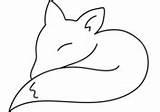Coloring Fox Sleeping Pages Decorative Foxes sketch template