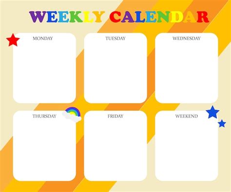 premium vector weekly calendar